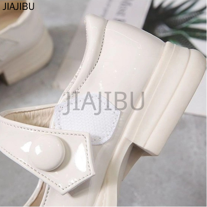 Giày Thời Trang Trẻ Em Korean Fashion Kids Anti-slip Beige/black Round Toe Platform Mary Jane Small Leather Shoes for School Giày Búp Bê Đế Mềm Phong Cách Công Chúa Lolita Dễ Thương Của Nhật Bản Giày Bệt Đế Dày Màu Trơn Phong Cách Anh Cổ Điển