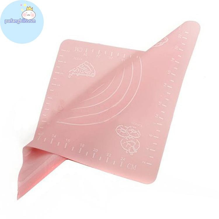 Pufangbliss Silicone Cán Cắt Thảm Fondant Đất Sét Bánh Ngọt Đóng Băng Bột Bánh Dụng Cụ Sugarcraft VN