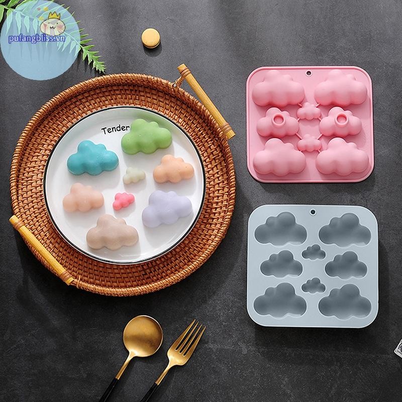 Pufangbliss 1 8 Khoang Hoạt Hình Đám Mây Khuôn Silicon DIY Nhựa Thạch Cao Làm Khuôn VN