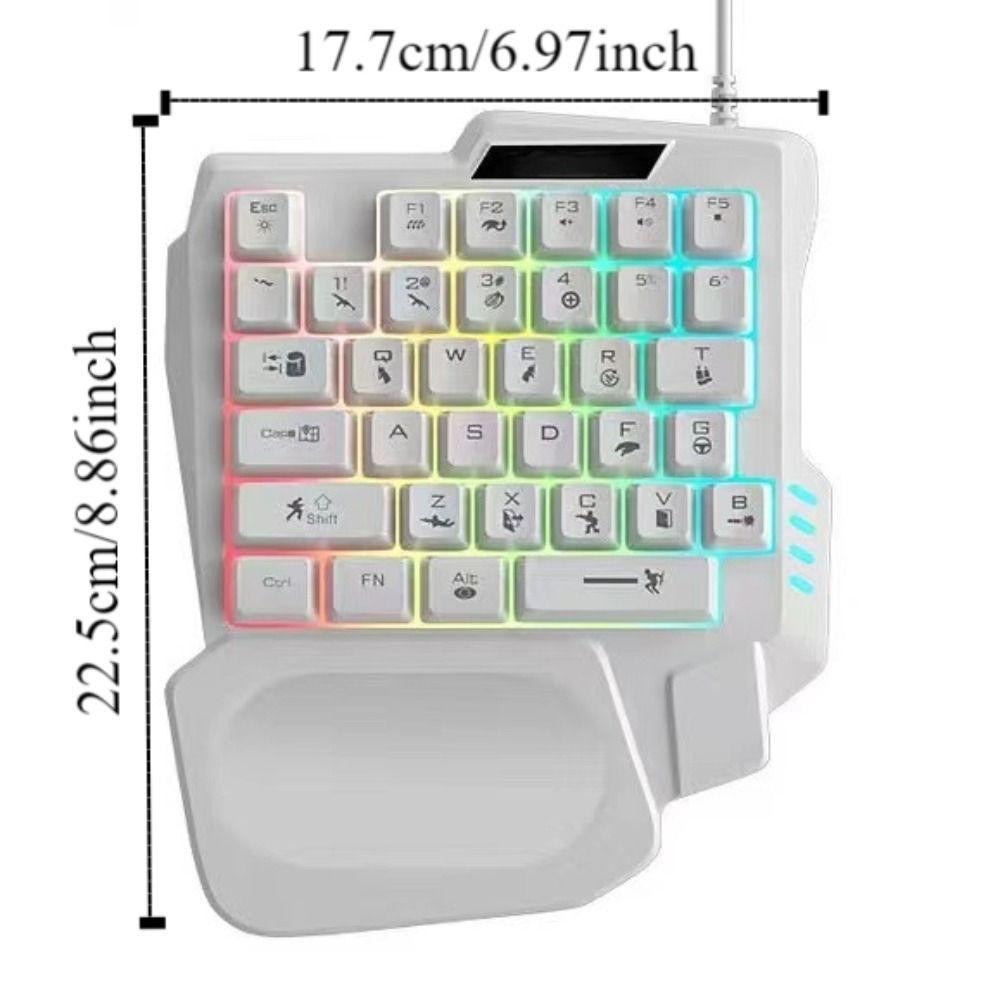 Bàn phím đơn MAOMEI, Bàn phím một tay siêu mỏng USB, Đèn nền di động 3 màu có dây phím cơ chơi game phát sáng có dây PC để bàn | BigBuy360 - bigbuy360.vn