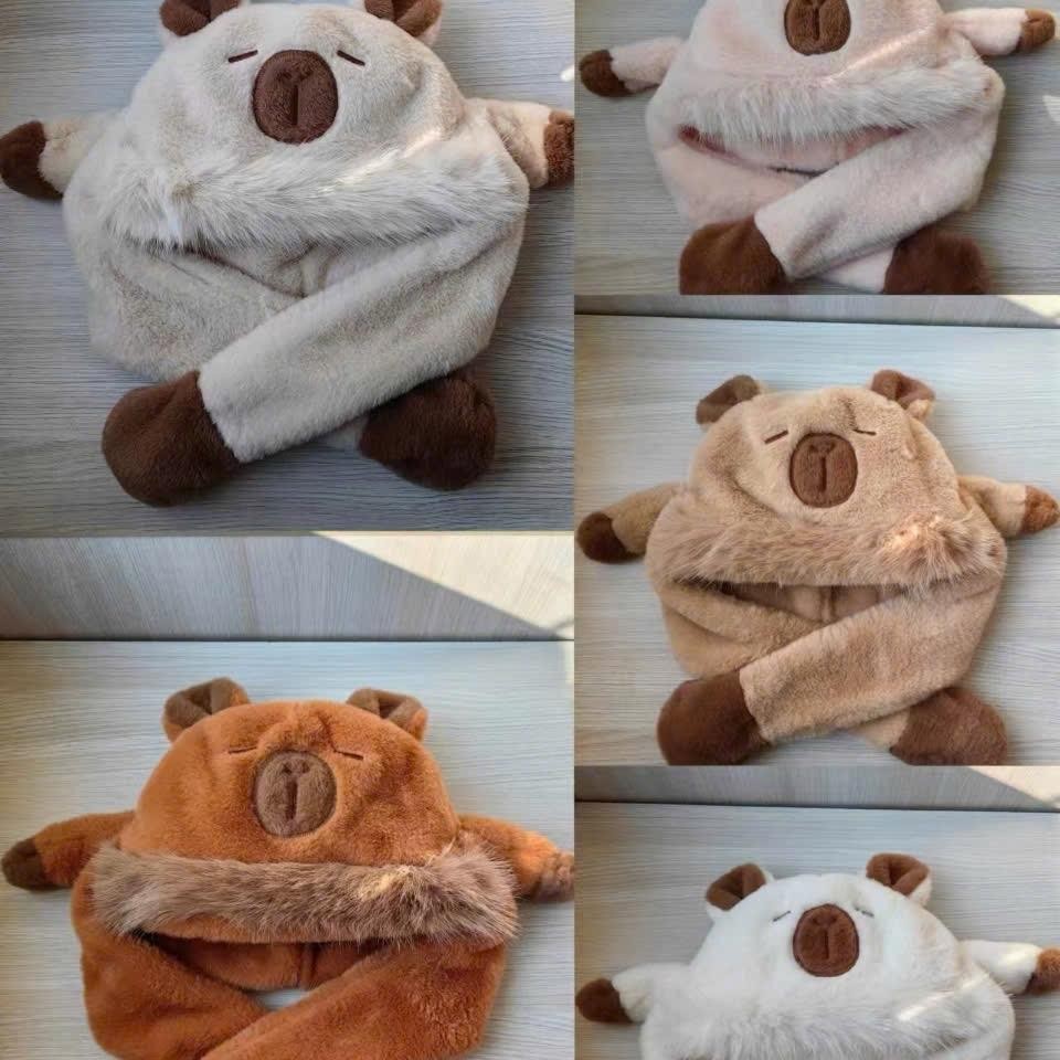 Mũ capybara Lông bóp tai giật có tiếng kêu Giữ Ấm Mùa Thu Đông Kiểu Dáng Hoạt Hình Có Tai giật Voi Women