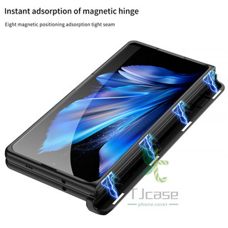 Bản lề từ tính Full Bracket Stand Case vivo x fold 3 pro / x gấp 3 Mặt trước Kính cường lực Phim chân đế Vỏ bọc trọn gói