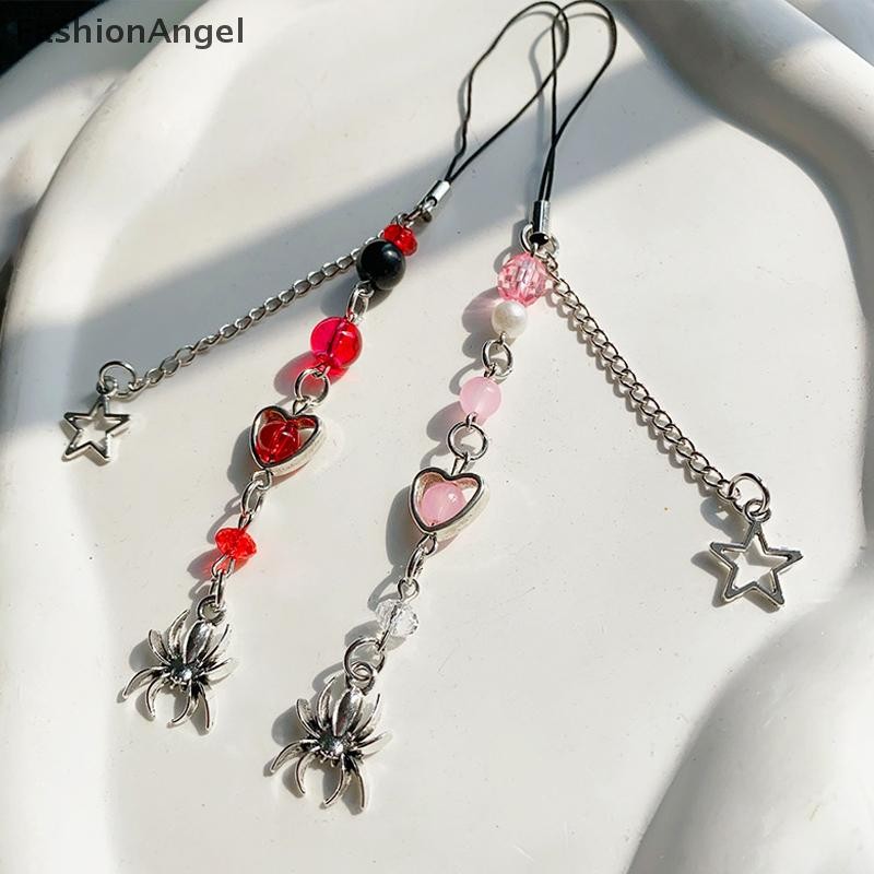 Fashionangel Y2K Gothic Đính Hạt Điện Thoại Di Động Dây Sáng Tạo Mặt Dây Chuyền Nhện Dây Chuyền Điện Thoại Thẩm Mỹ Dây Đeo Điện Thoại Di Động Keycord VN