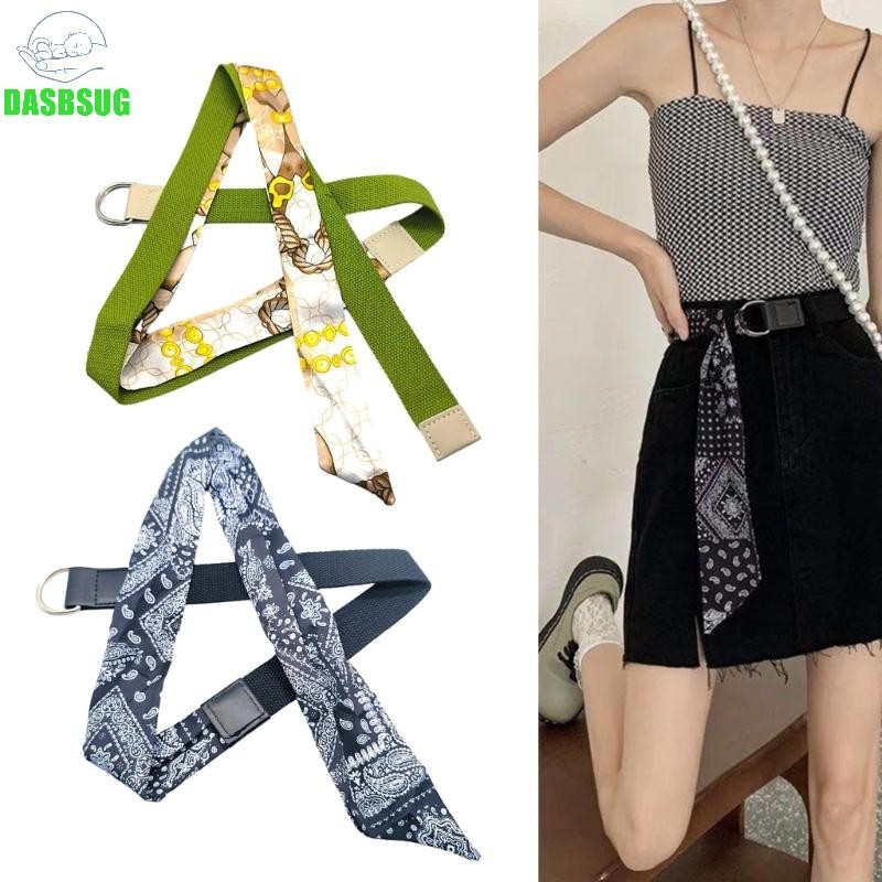 Dasbsug Chắp Vá Khăn Lụa Thắt Lưng Đa Năng Thắt Lưng Cho Nữ Quần Jean Váy Áo