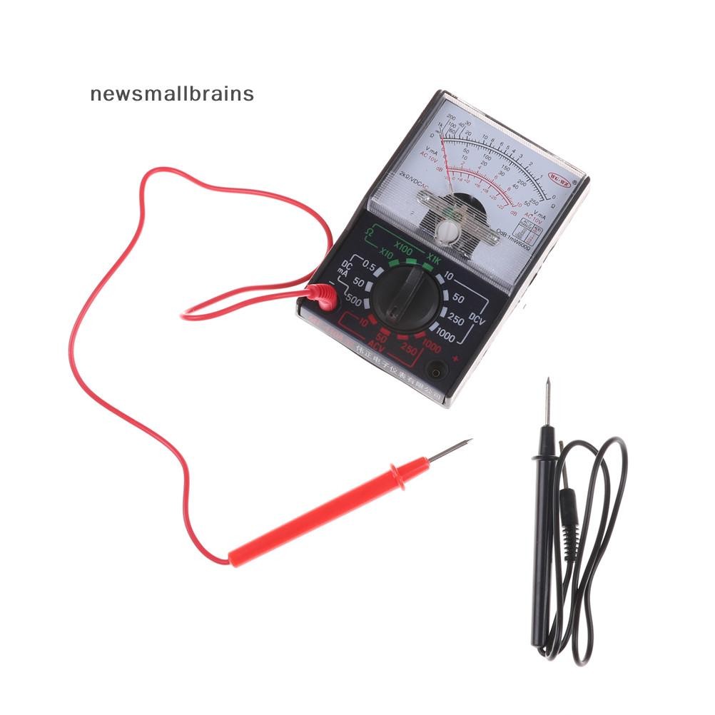 Newsmallbrains / AC 1000V Vôn kế 250mA Ampe kế 1K Đồng hồ đo điện trở Ana Đồng hồ vạn năng NSB