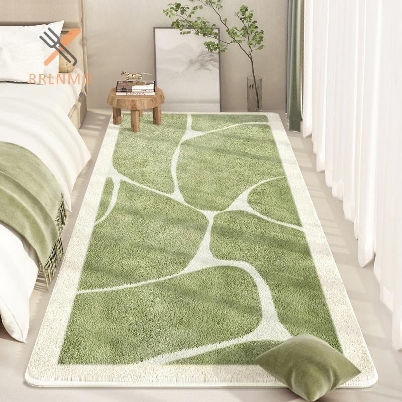 Rrlnmd Thảm Cashmere giả xanh tươi, Chăn đầu giường phòng ngủ, Thảm cửa sổ Floag thân thiện với da, Thảm phòng khách MỚI