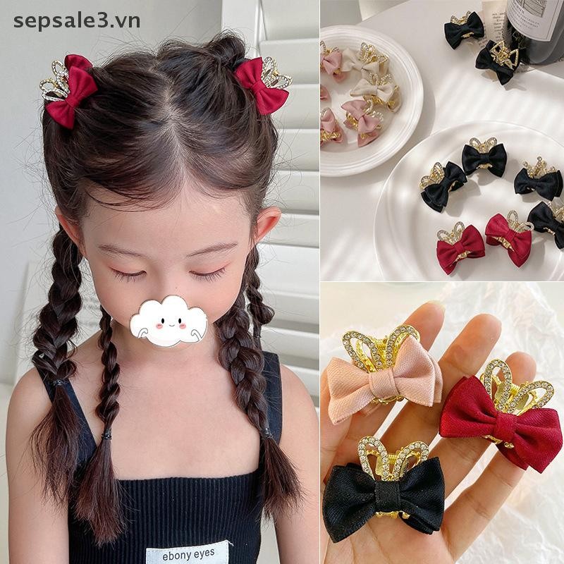 # VN # Kids Ngọt Ngào Dễ Thương Nơ Nữ Nhỏ Mũ Kim Cương Giả Tai Thái Vuốt Tóc Kẹp Tóc Bé Gái Phụ Kiện Tóc.