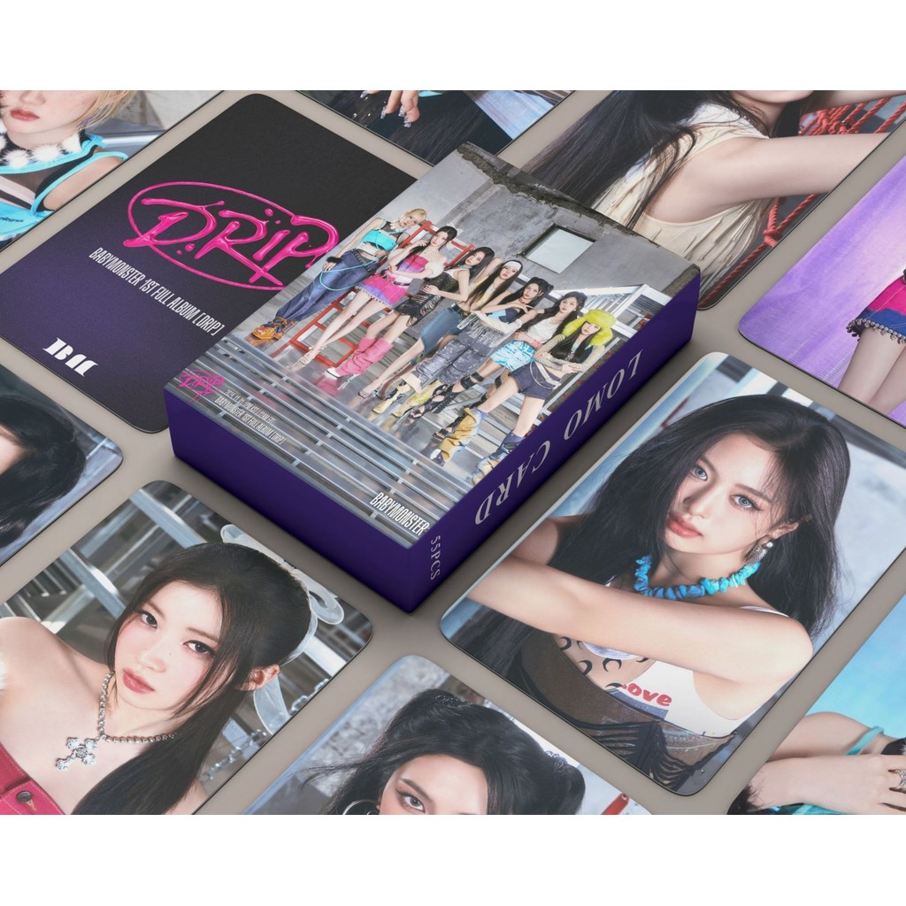 50-124 chiếc BM DRIP Thẻ Lomo ba chiều như thế BABYMONS7ER Photocards MONSTIEZ AHYEON ASA CHIQUITA PHARITA RAMI RORA RUKA Bưu thiếp Laser YM