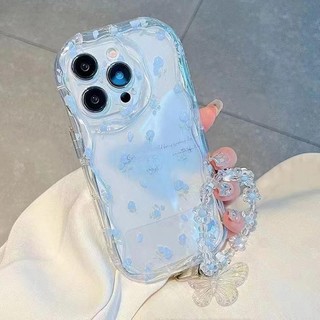 Ốp Lưng Cánh Hoa Bướm Hoa Hồng Cho Redmi Note 14 13 Pro Plus 12 11 10 9 8 Pro 10s 9s 12s 11s Cô Gái Dây Xích Trong Suốt Vỏ Điện Thoại