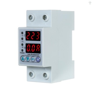 63a 220V Din Rail Có Thể Điều Chỉnh Trên Điện Áp Và Dưới Điện Áp Bảo Vệ Thiết Bị Bảo Vệ Rơ Le Qua Dòng Bảo Vệ Nhà Sử Dụng Màn Hình LED Kép