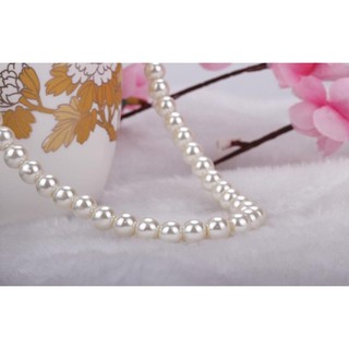 {Fh Fashion} Vòng cổ hạt ngọc trai giả 8mm màu trắng.