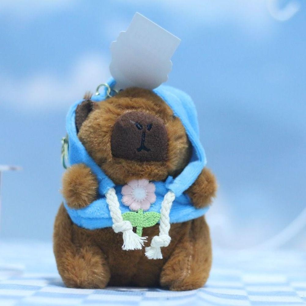 Đồ chơi sang trọng CHEESELY, Capybara với đôi cánh Búp bê mô phỏng, Áo Hoodie mềm Kích thước nhỏ Thú nhồi bông Mặt dây chuyền sang trọng cho quà tặng trẻ em