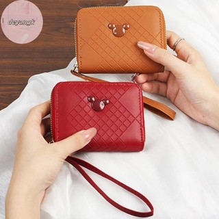 Deyangk Thời Trang Dung Tích Lớn Ngắn Ví Dây Kéo Nhiều Khe Cắm Thẻ Giải Trí Ví Đựng Tiền Xu VN
