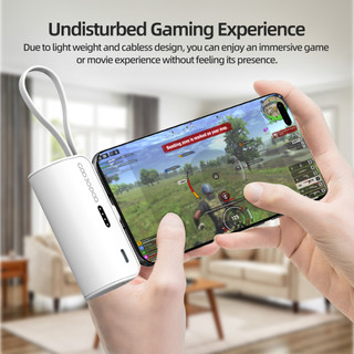 GOOJODOQ 4000mAh Mini Power Bank Sạc di động Type-C và phích cắm cho điện thoại/đồng hồ/tai nghe
