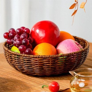 Đĩa trái cây mây giả CHEESELY, giỏ lưu trữ dệt cổ điển cầm tay, hộp đựng hoa kẹo cưới