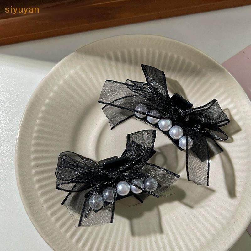 Siyuyan Ngọc Trai Ngọt Ngào Nơ Lưới Kẹp Tóc Nhỏ Kẹp Tóc Hairgrip Cho Bé Gái Nữ Nơ Barrette Mũ Phụ Kiện Tóc VN