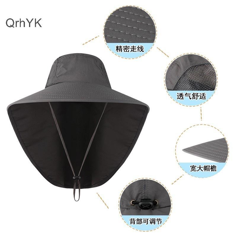 Nhà máy thời trang Mũ chống nắng vành rộng dành cho nam có thể tái tạo, có thể điều chỉnh và chống thấm nước có lưới dệt, thích hợp để đi bộ đường dài và cắm trại QrhYK
