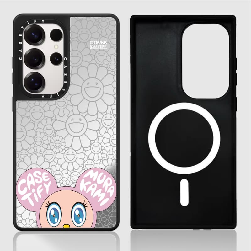 Takashi MURAKAMI x CASETiFY: MR. Ốp lưng cứng DOB Matte Black & Sliver Mirror hút từ tính Samsung Galaxy S23 S24 S25 Ultra Plus có hộp khắc logo