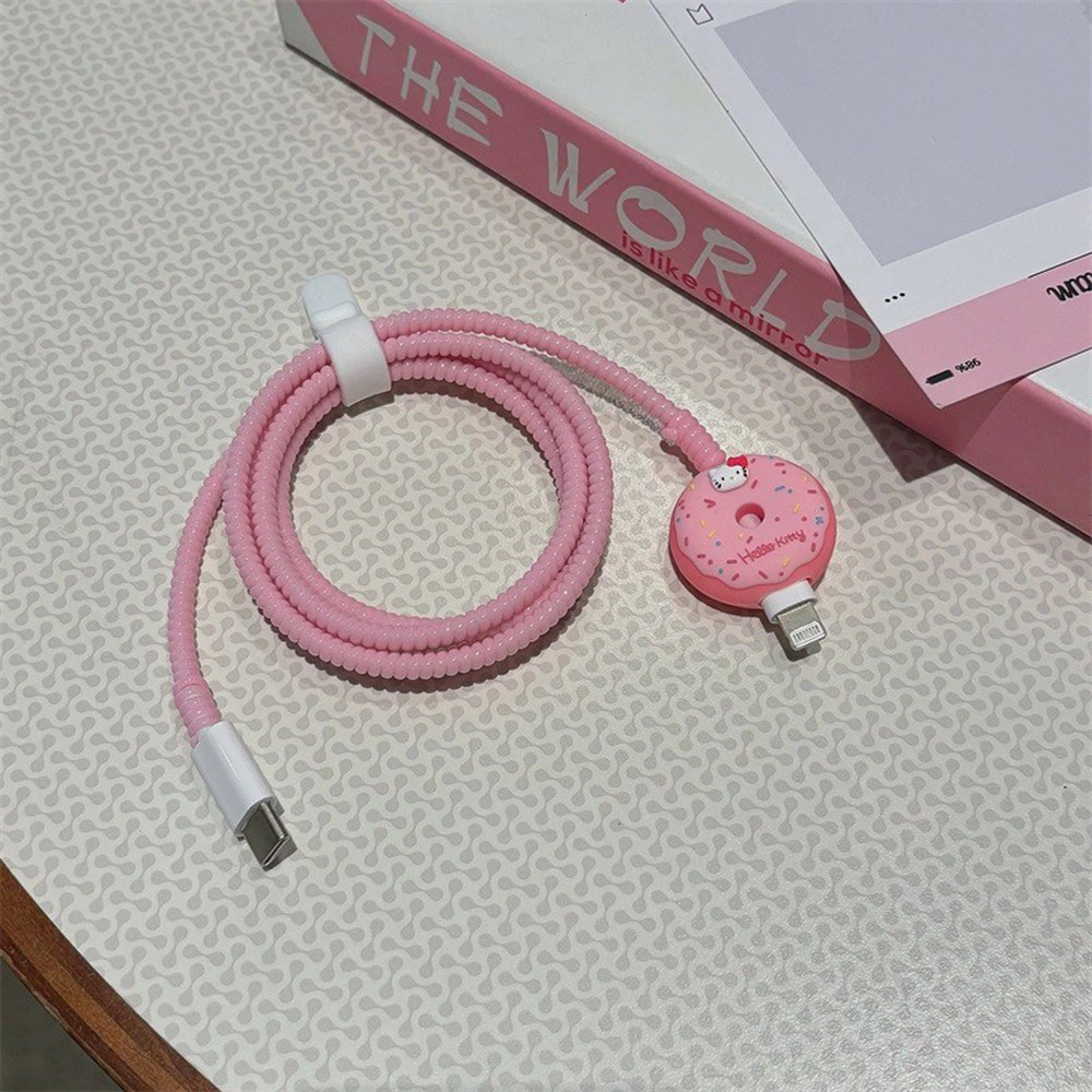 Pink Cat Cho iPhone Sạc Nhanh Vỏ Bảo Vệ Cáp Dữ Liệu Đầu Sạc Cáp Dữ Liệu Bảo Vệ Phụ Kiện