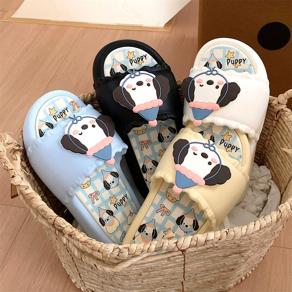 XIXITIAO Dép Nữ Phòng Ngủ Dễ Thương Chó Dép Dép Thời Trang Mùa Hè Ren