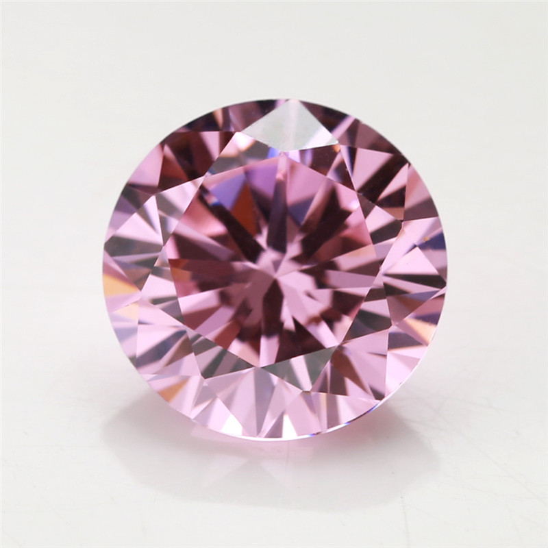 5A Hồng Tròn Cắt CZ Đá 15 / 30 Chiếc 4 Mm ~ 10 Mm Rời Cubic Zirconia Cho Trang Sức DIY