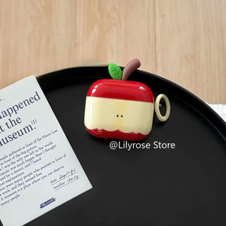 Ốp Lưng Cho AirPods Thế Hệ Thứ 4 AirPods Tai Nghe Apple Thế Hệ 2 / 3 Vỏ Tai Nghe Pro2 Đỏ Apple Core 3D Lá