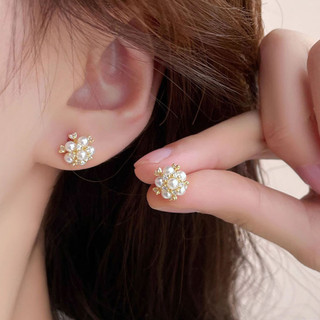 Bộ Ba Mảnh Cổ Tích Ngọt Ngào Nhỏ Tinh Tế Bông Tai Ngọc Trai Kết Hợp Phong Cách Mới Hợp Thời Trang Niche Bông Tai Đơn Giản