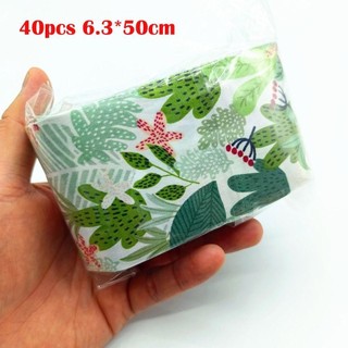 MKYCO 40 Cái Precuts Vải Jelly Rolls, Cotton Craft Green Print Chắp Vá Dải, Chất Liệu May DIY 6.3x25CM Quilting Vải Gói Phụ Kiện Thủ Công