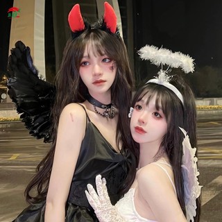Trang phục đôi cánh thiên thần trắng có băng đô và đôi cánh thiên thần Fairy Stick để trang trí tiệc ngày lễ