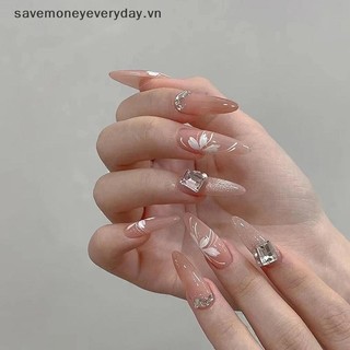 [savemoneyeveryday] Nhãn dán móng tay hình hoa mộc lan trắng Vẽ tay Tính khí Nhãn dán móng tay Tăng cường trang trí Decal [vn]