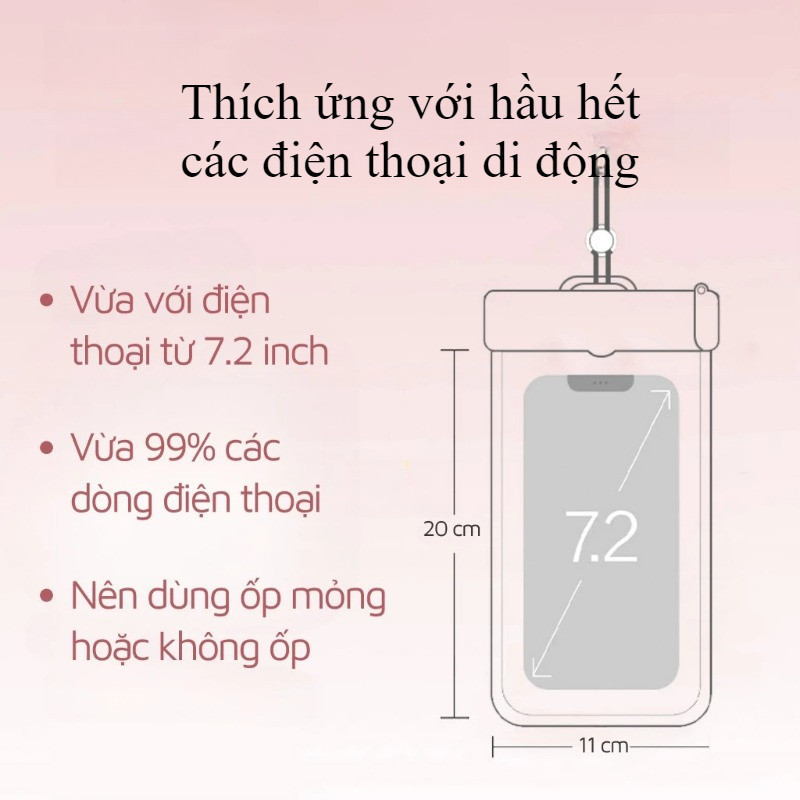 Túi chống nước điện thoại，cảm ứng cực nhạy，Tiêu chuẩn IPX8，Phim trong suốt độ nét cao，Chỉ bơi lội