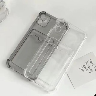 Iphone 16 15 14 13 12 11 Pro Max 13 12 Mini 14 15 16 Plus Vỏ Mềm Bảo Quản Ảnh Khe Cắm Thẻ Túi Khí Chống Sốc Vỏ Điện Thoại Trong Suốt