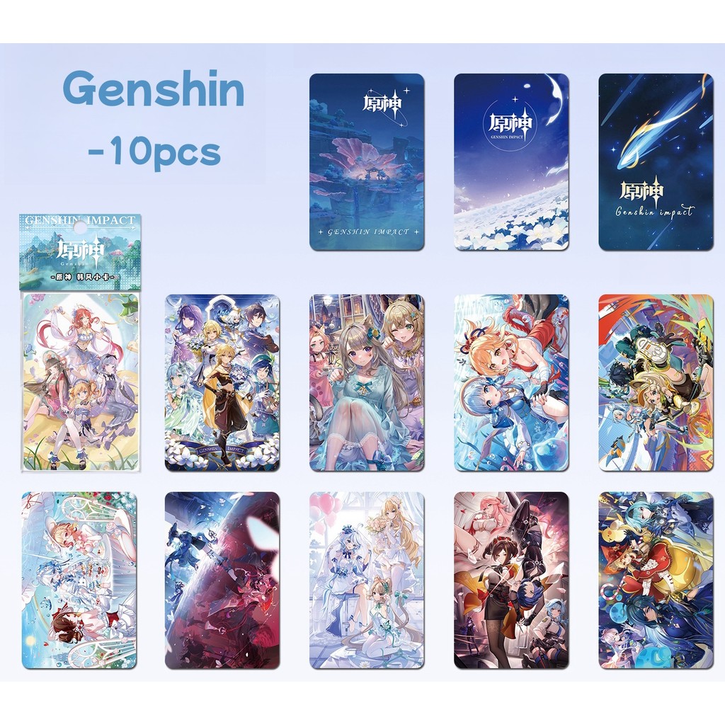 10 Chiếc Star Rail Genshin Lomo Cards Heaven Official 's Blessing Blue Lock Photocard Ánh Sáng Và Đêm Jujutsu Kaisen Nàng Tiên Cá Rơi NARUTO Phác Thảo Ảnh Bưu Thiếp YM