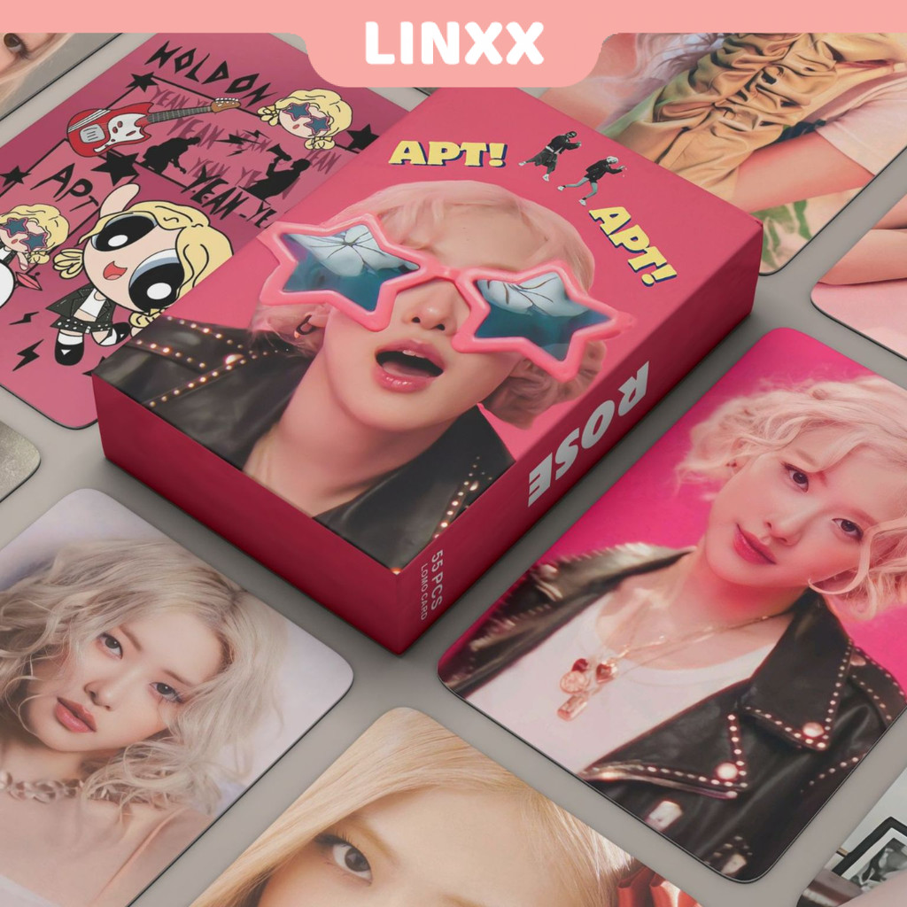 LINXX 55 Chiếc ROSE APT Album Lomo Holographic Laser Card Kpop Photocards Bưu Thiếp Series