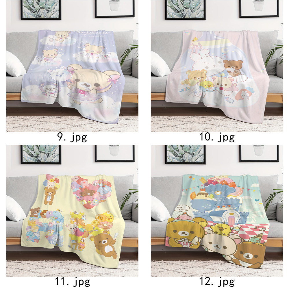 Rilakkuma Flannel Chăn Một Mặt In Flannel Chăn Điều Hòa Không Khí Chăn