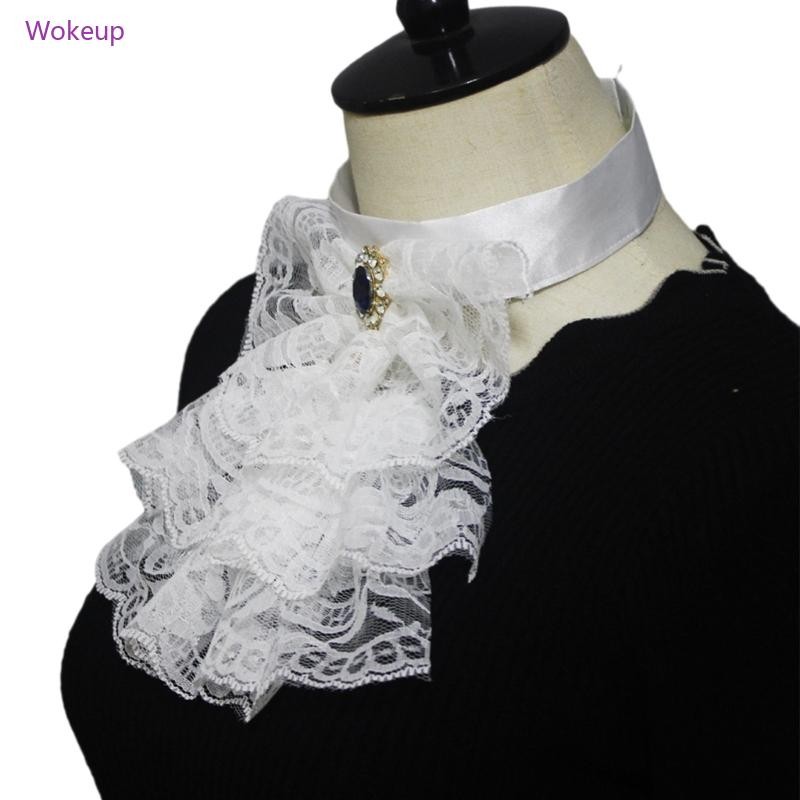 Woke Giả Cổ Áo Victoria Có Thể Tháo Rời Cổ Xù Ren Jabot Cổ Trang Phục