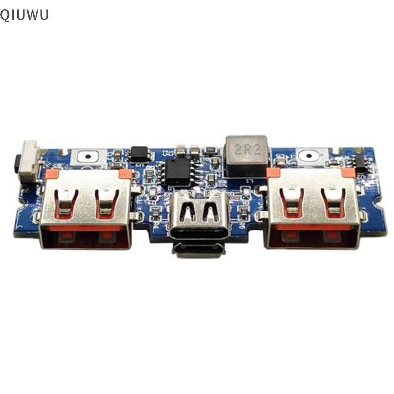 Bảng sạc Lithium QIUWU LED Dual USB 5V 2.4A Micro / Type-C USB Mobile 18650 Mô-đun sạc.