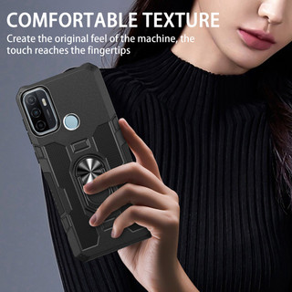 Dành Cho OPPO A53 2020 Ốp điện thoại PC Cứng Lưng Mềm TPU Edge Bảo Vệ Camera Nhẫn Giá Đỡ Chân Đế Chống Sốc Mỏng Bao Da