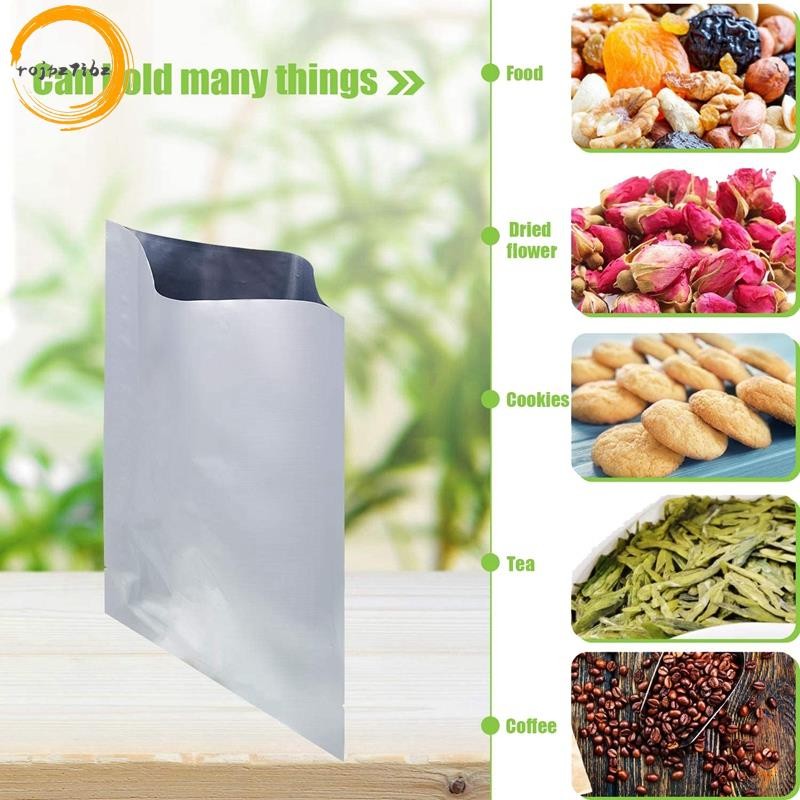25 Miếng 3 Kích Cỡ Mylar Nhôm Lá Túi, Lá Phẳng Nhiệt Niêm Phong Túi Bảo Quản Túi Đựng Thực Phẩm Cà Phê Trà Đậu