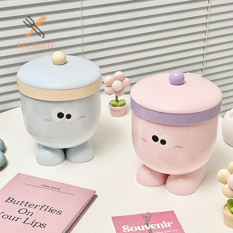 Rrlnmd Big Eyes Phim hoạt hình Thùng rác để bàn tại nhà Thùng lưu trữ Mini MỚI