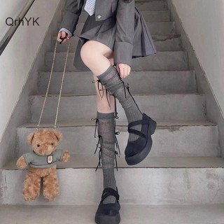 Nhà Máy Thời Trang JK Nơ Tất Ngọt Ngào Gothic Nữ Tất Phong Cách Đại Học Giữa Bắp Chân Sọc Tất Đầu Gối Vớ Chân QrhYK
