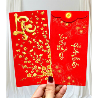 100 bao lì xì mẫu đỏ may mắn năm mới , kích thước 8x16cm (C41-C50)