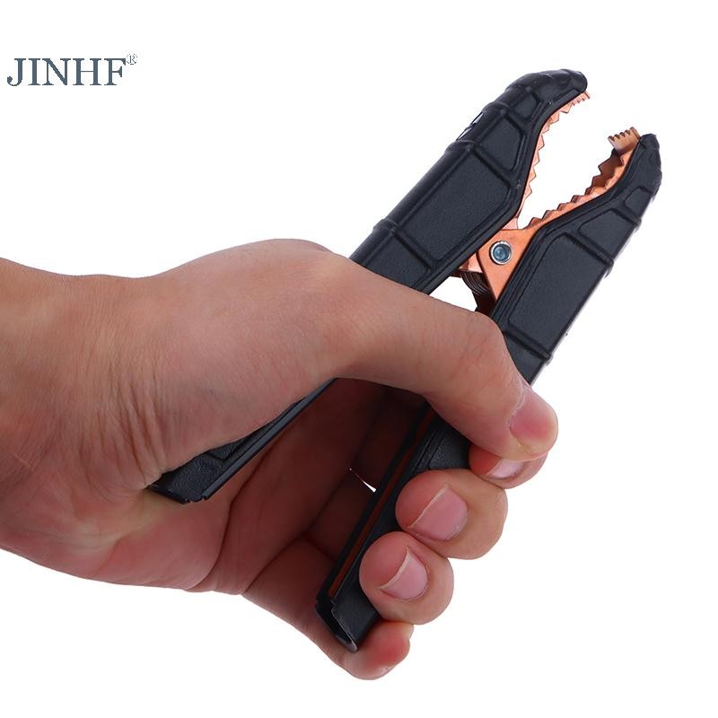 Jinhf 2 CÁI 100 / 200 / 300 / 500A Kẹp cá sấu bằng đồng hạng nặng Thiết bị đầu cuối Kẹp cá sấu điện Đầu nối thử nghiệm cho cáp nhảy Tăng cường HOT