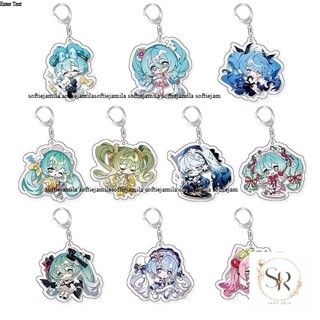 Móc Khóa Hatsune Miku Đồ Trang Trí Hoạt Hình Acrylic Ngoại Vi  Hai Chiều Dâu Tây Công Chúa Tóc Dài Meiko