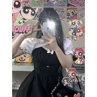 M-4XL Đầm Size Lớn Nữ Ôm Hơn Nhìn Đen Tay Ngắn Một Mảnh Đầm Nơ Phối Ren 2023 Hơi Béo mm Che Thịt Mỏng Hơn Nhìn Khâu Trên Đầu Gối Váy Dài Vừa Lớn