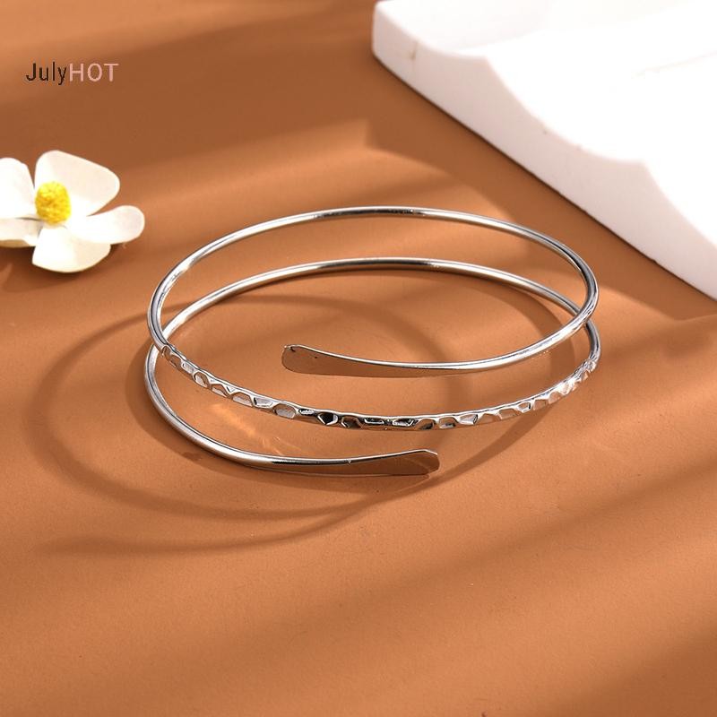 Julyhot Màu Bạc Cá Tính Punk Vòng Tay Serpentine Kim Loại Rỗng Ra Nhiều Lớp Vòng Tay Mịn Vòng Tay Vòng Tay Cho Nữ Trang Sức Massivedeals