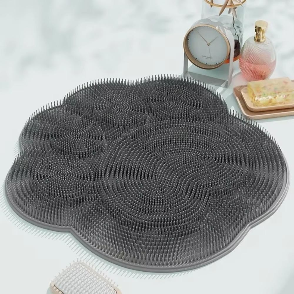 Tấm lót chân rửa BAMBOOB, silicon có bàn chải Massage hút, Thảm tắm chống trượt tẩy tế bào chết toàn thân Phòng tắm