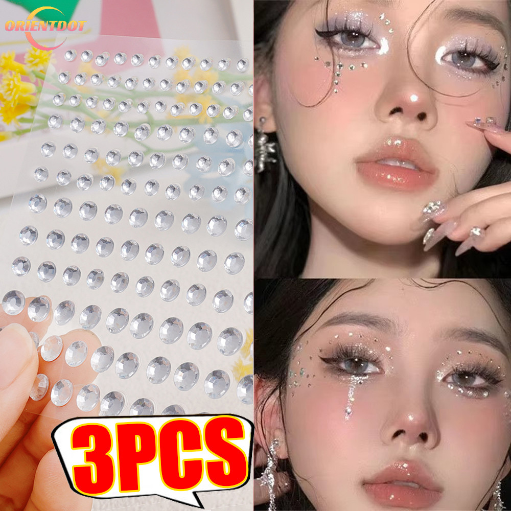 Miếng dán hình xăm dùng một lần Trang sức mặt 3D Nhãn dán trang trí kim cương giả - DIY Eyes Face Body Makeup Art Crafts Phụ kiện