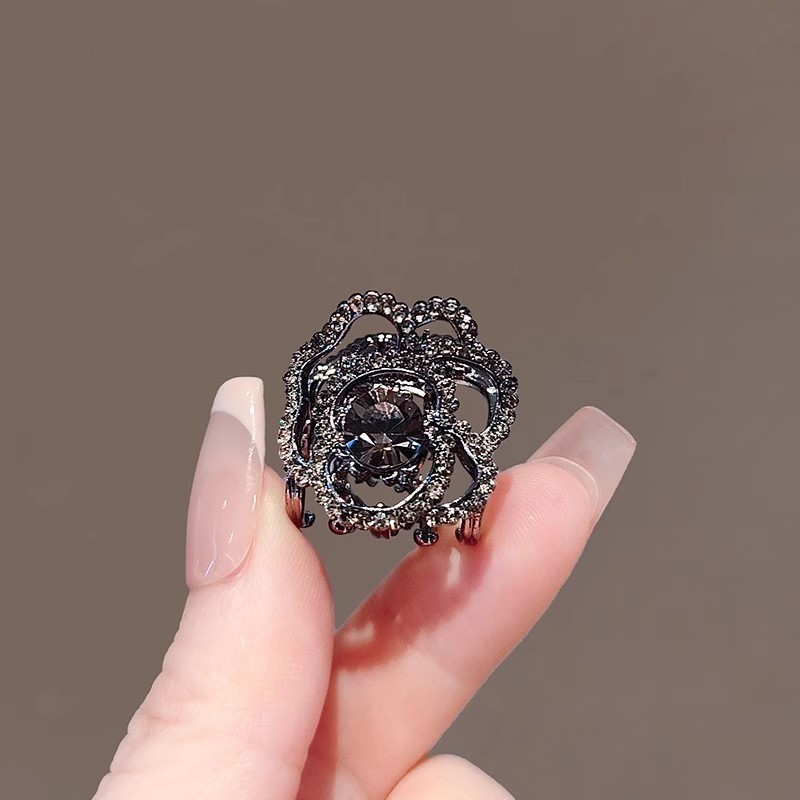 Mauropoli [Sẵn Sàng] Ánh Sáng Sang Trọng Phong Cách Hàn Quốc Rỗng Hoa Hồng Cá Mập Nhỏ Kẹp Tất Cả Trận Đấu Kim Cương Giả Tính Khí Bên Nổ Tóc Gãy Top Kẹp Tóc