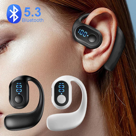 Tai nghe đơn Tai nghe Bluetooth 5.3 Tai nghe Màn hình kỹ thuật số Tai nghe đơn Tai nghe kinh doanh có thể sạc lại Tai nghe móc tai